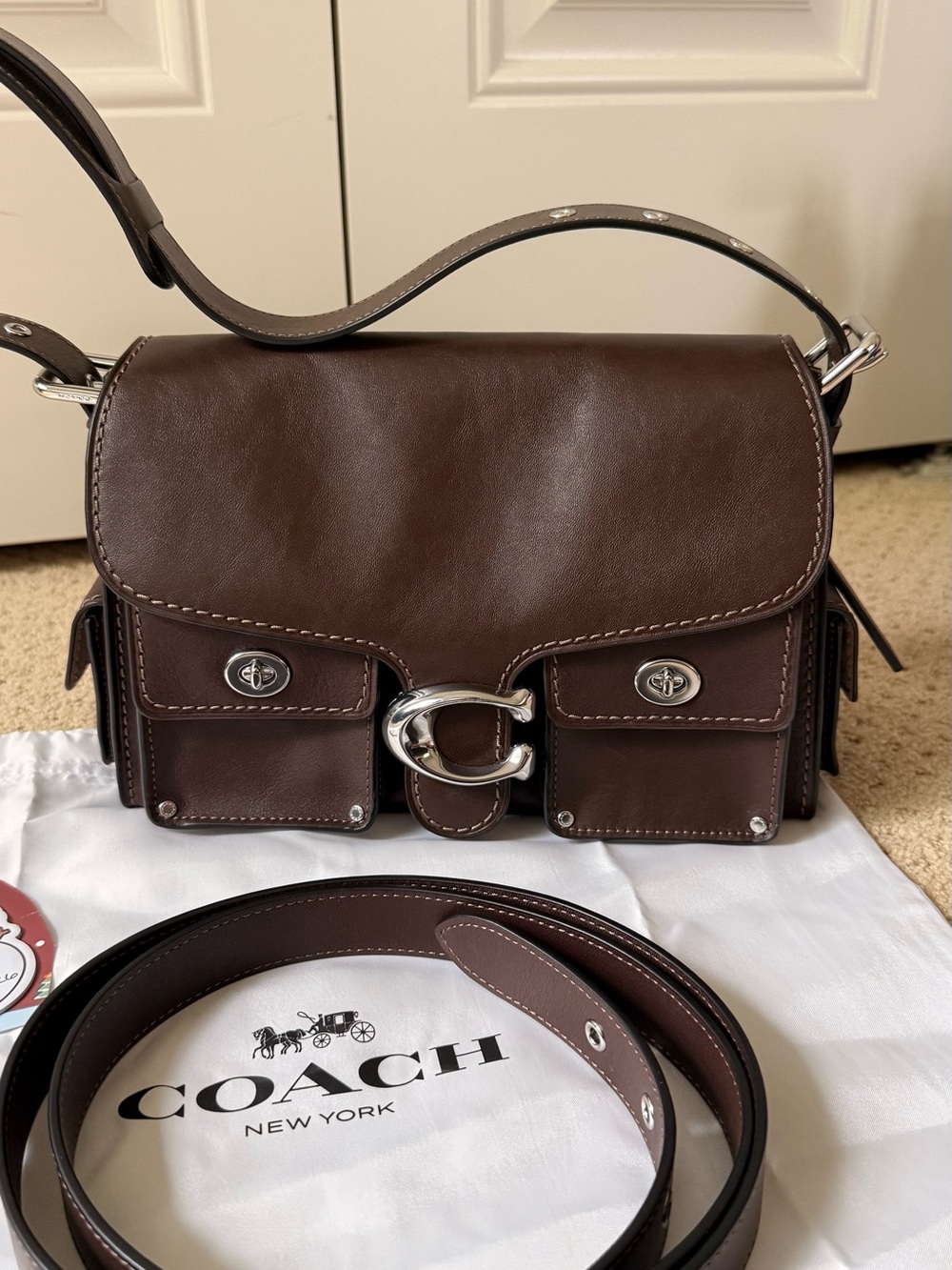 Coach Cargo Turnlock Soft Tabby Shoulder Bag Maple - Picture 2 of 9